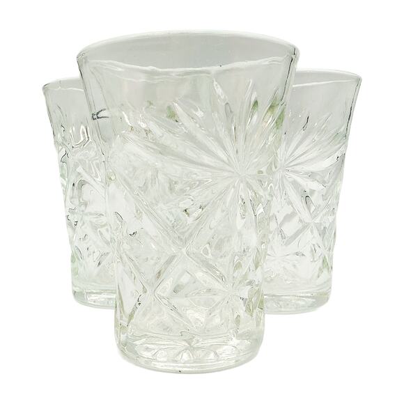 Vintage Anchor Hocking Prescut 3-Piece Set of Clear Pineapple Pattern Glasses - Picture 2 of 8